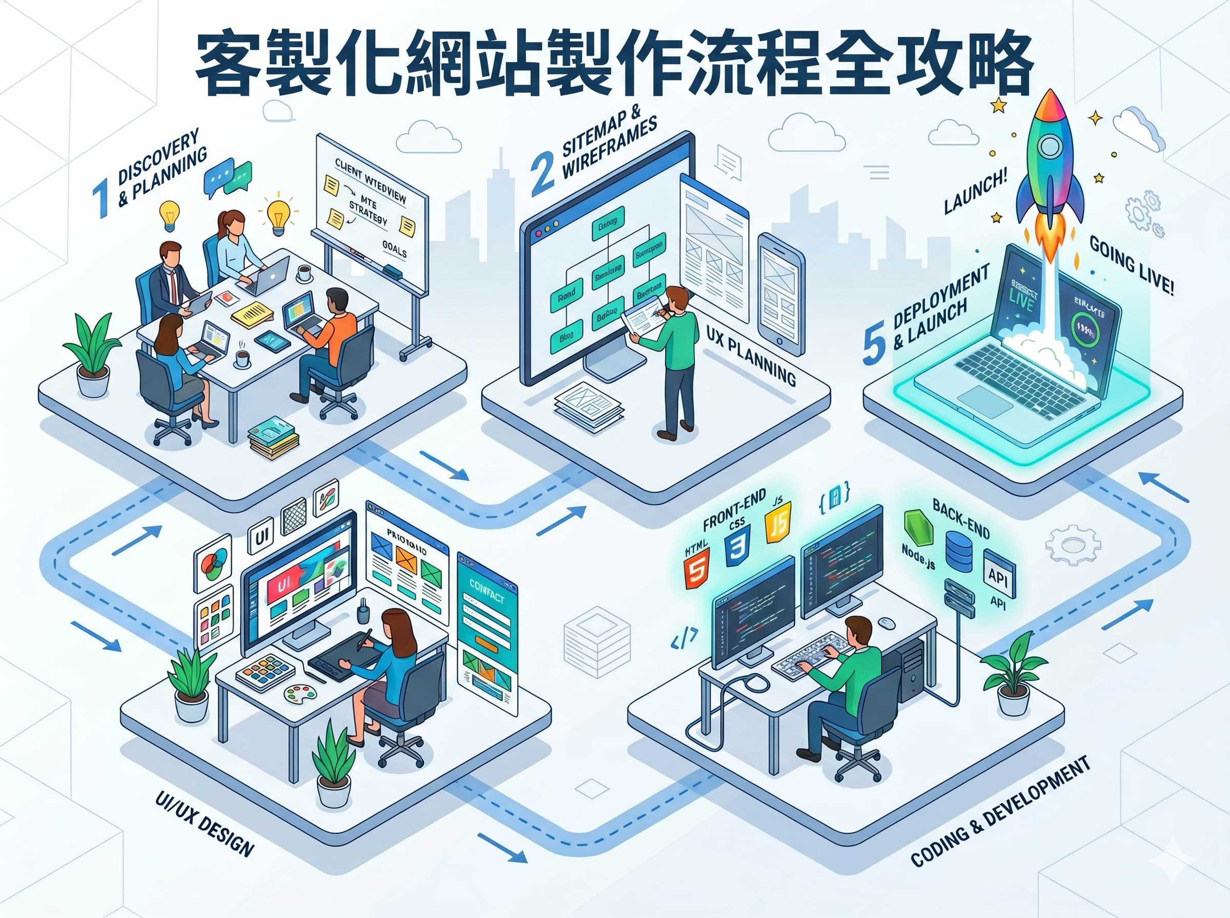 客製化網站製作流程全攻略：從需求訪談到正式上線，每個階段都要做什麼？